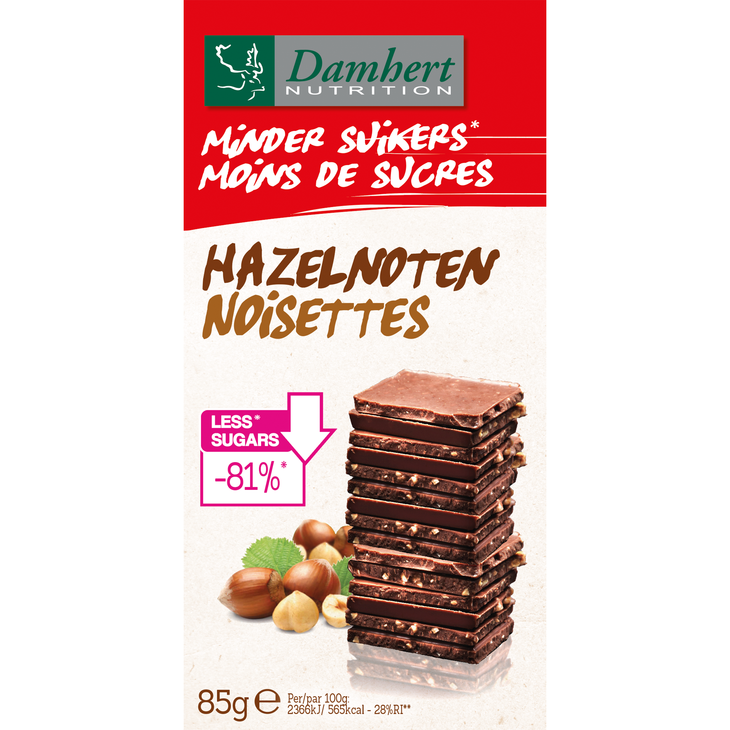 Hozzáadott cukor nélkül Csokoládé tabletta Mogyoró