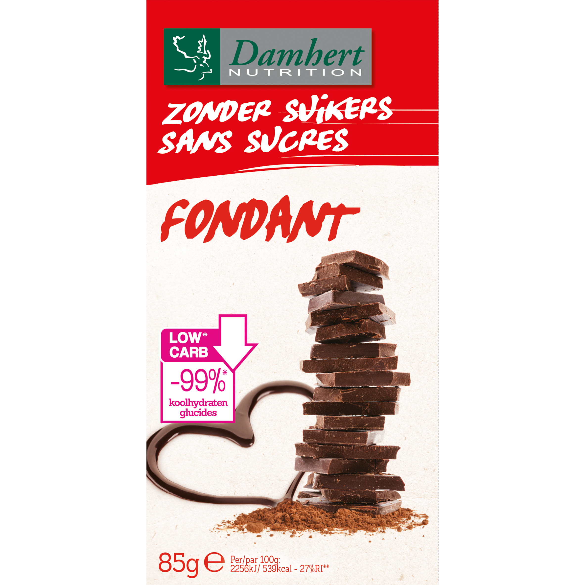 Cukormentes csokoládé tabletta fondant