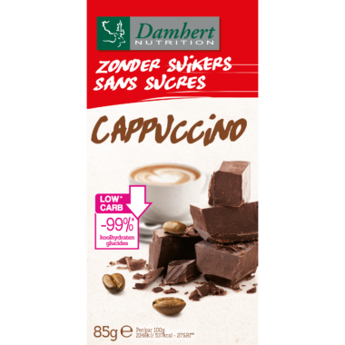 Cukormentes csokoládé tabletta Cappuccino