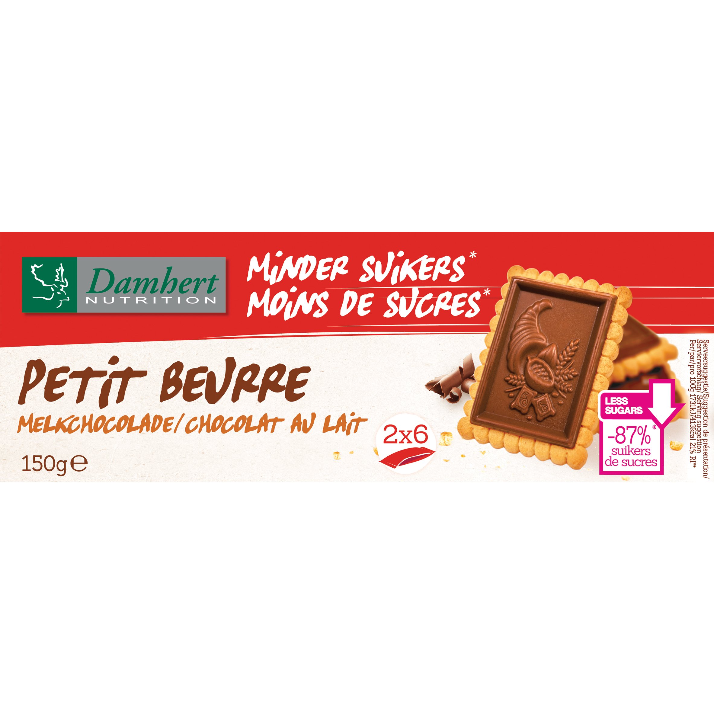 Hozzáadott cukor nélkül Petit Beurre tejcsokoládé