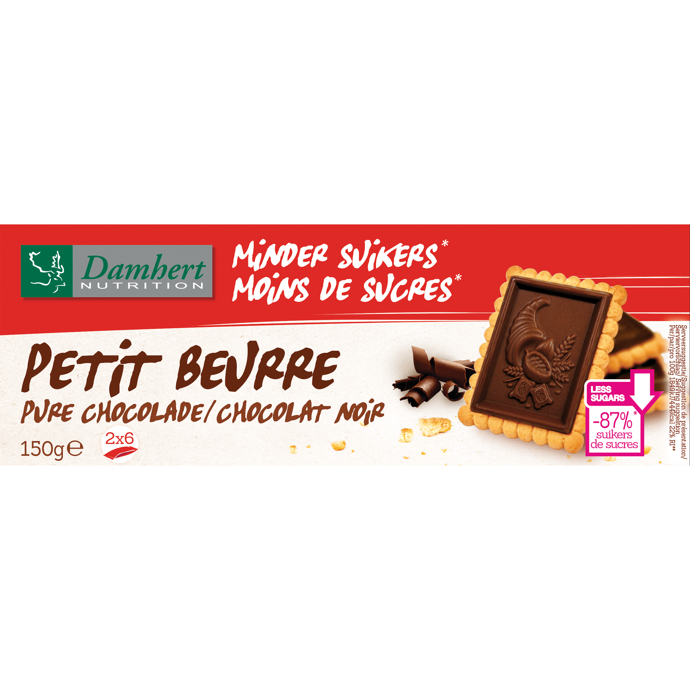 Hozzáadott cukor nélkül Petit Beurre Dark