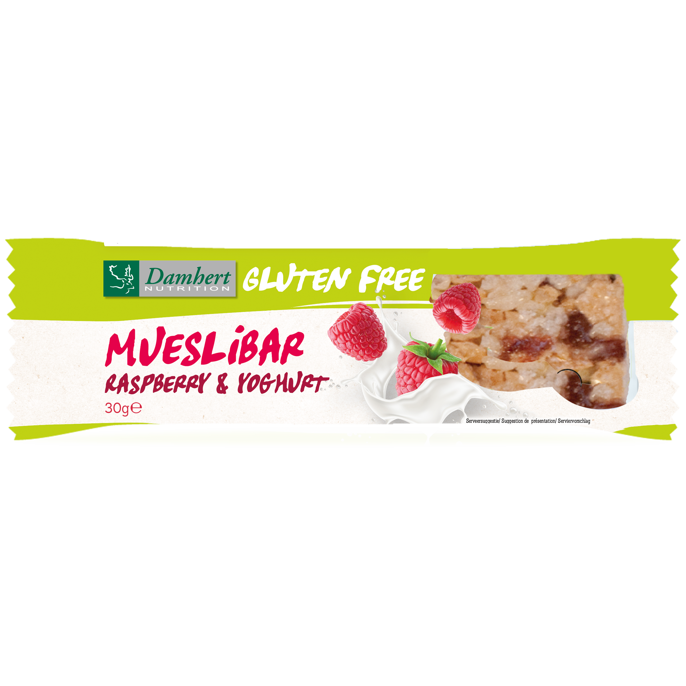 Gluténmentes müzliszelet málnával és joghurttal